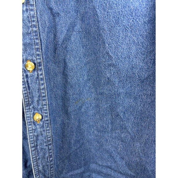 Lee Classic Denim Long Sleeve Button Up Shirt Embroidered Howard Bros Inc Size L - Picture 2 of 5